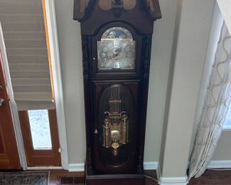 Howard Miller Model 611-042 Grandfather Clock – Weight-Driven Mechanical Movement, Triple Chime, Moon Phase Dial, Light