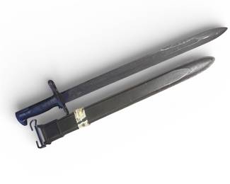 WWII U.S. Model 1905 Bayonet – Colt CL 1942 – Full 16” Blade – USGI Scabbard