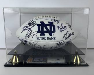 2012 Notre Dame Team Signed Football (29 Autos) incl. Te’o #5 w/ Display Case, COA & Photos