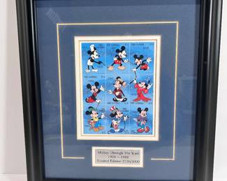  Mickey Through The Years 1928–1988 Framed Stamp Art COA