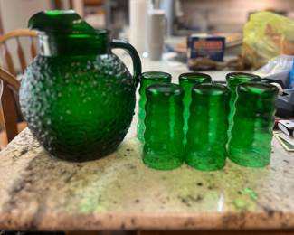 Anchor Hocking Lido Pitcher and glass set 