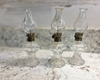 Antique kerosene lamps set of 3