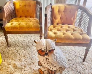 2 vintage cane chairs