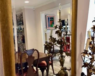 Decorative gold trim mirror