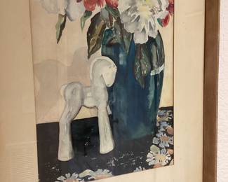 Still life with T’ang  Horse (the original painting was created by the artist Roger Eliott Fry)