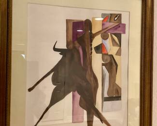 Oscar Dominguez his interpretation of a bull fight