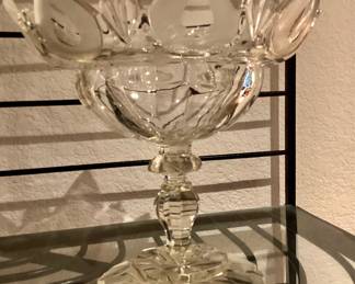 English Georgian Flint Glass Compote Footed Pedestal Bowl