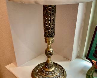 Marble top side table with brass bottom