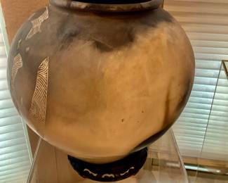 Handcrafted pottery vase with a fired finish