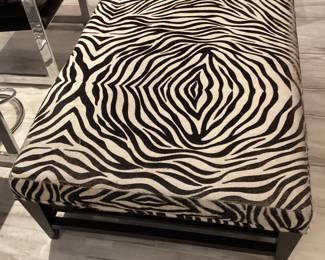 Zebra cowhide  ottoman/coffee table
