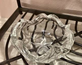 Vintage heavy metal crystal glass could be used for an ashtray