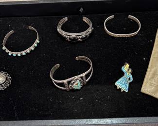 VINTAGE STERLING SILVER CUFFS, VINTAGE CROSS PEN