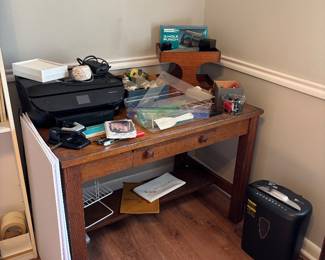 ANTIQUE DESK, OFFICE SUPPLIES, PRINTER