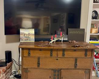 ANTIQUE DRESSER, SAMSUNG TELEVISION