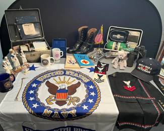 Vintage Medical Memorabilia Collection with Medical Field Kit, Uniform Pieces Collectable Items