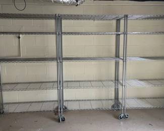 Commercial Chrome Wire Shelving Units on Casters Heavy Duty Storage Racks