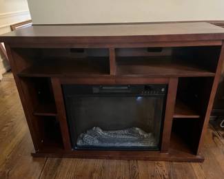 Electric Fireplace TV Stand with Open Media Storage