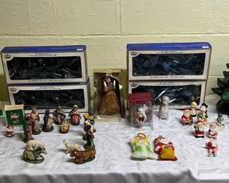 Vintage Christmas Collection Ornaments, Nativity Figures, Tree, Lights  Holiday Decor