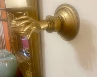 Unique pair of Victorian hand  sconces
