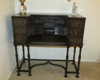 Antique secretary desk w/side drawers.  