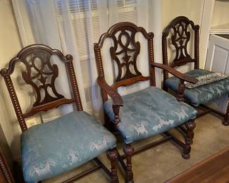 3 of 6 dining chairs, 1 arm chair with this set