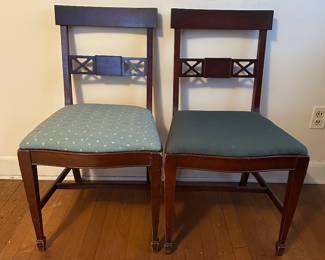 Pair mahogany side chairs 