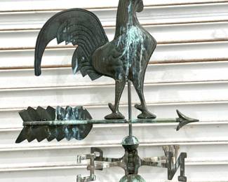 Rooster Weather Vane - Blue Verde Copper