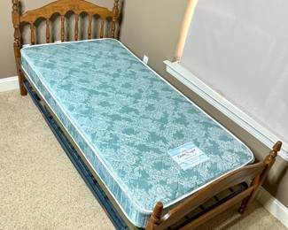 Solid Wood Trundle Bed *One Headboard Spindle Needs a Repair