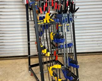 Clamps with Clamp Rack Lot - Dewalt, Irwin, Bandy Clamp