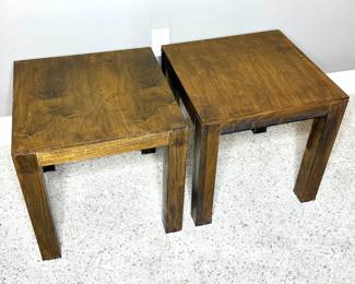 Pair of Square Solid Wood Night Stands