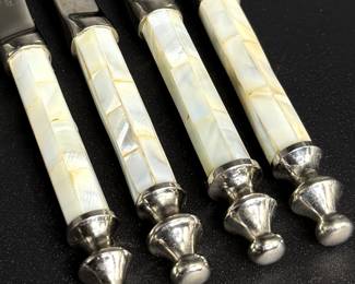 Vintage Set of 4 Mother of Pearl Butter Knives - Pier 1