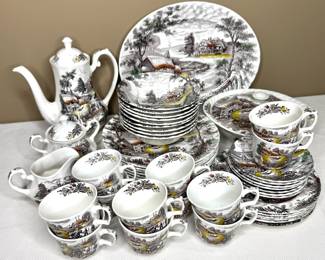 Vintage Staffordshire Yorkshire Ironstone Set - The Hayride Scene