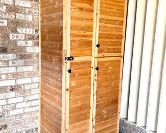 Wooden Handmade Tall Outdoor Storage Cabinet