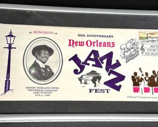 Professor Longhair 1989 New Orleans Jazz Fest Commemorative Cachet Envelope.