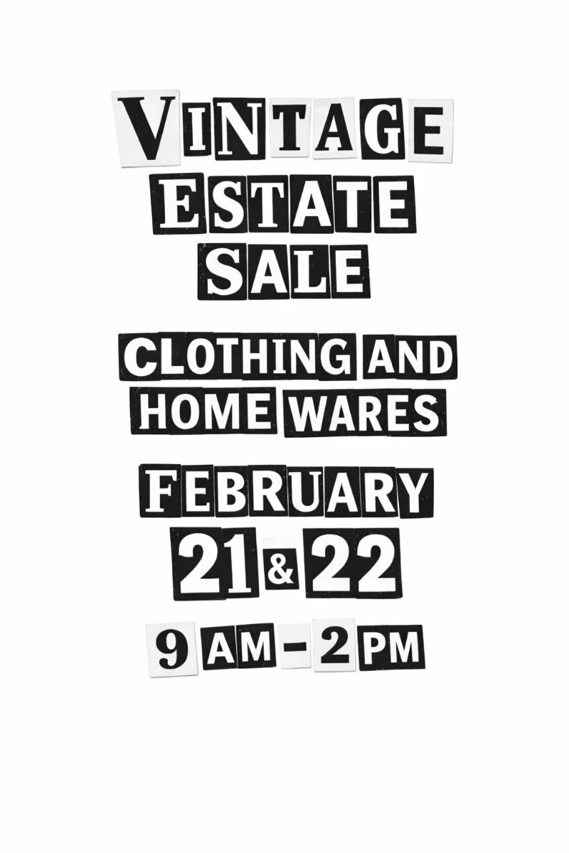 Vintage estate sale flyer design