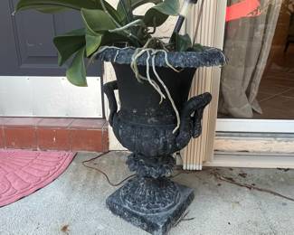 Antique Cast Iron Urn Planter