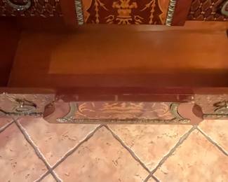 Louis XVI Style Ormolu-Mounted Marquetry Commode with Marble Top