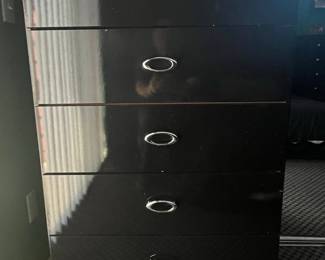 Mid-Century Modern Black Lacquer Dresser