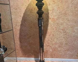 Art Nouveau Floor Lamp with Frosted Glass Shade