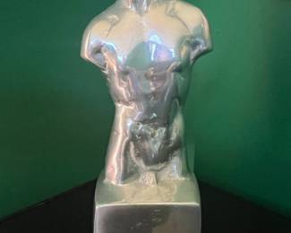 Nima Oberoi Lunares Polished Aluminum Male Torso Sculpture