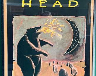 Toasted Head Bear and Moon Art Print