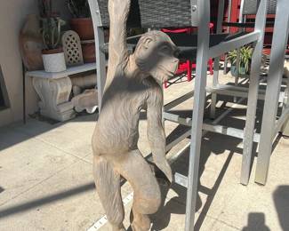 Carved Wood Monkey Sculpture