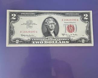 1963 Two Dollar Bill - Series 1963 A - Red Seal