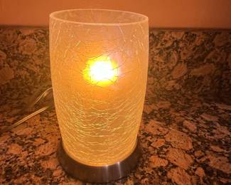 Crackle Glass Hurricane Lamp