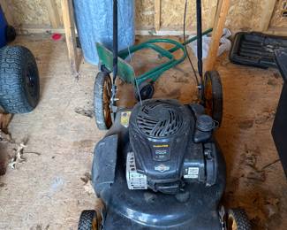 Two push mowers
