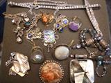 A selection of silver jewelry both vintage & contemporary.