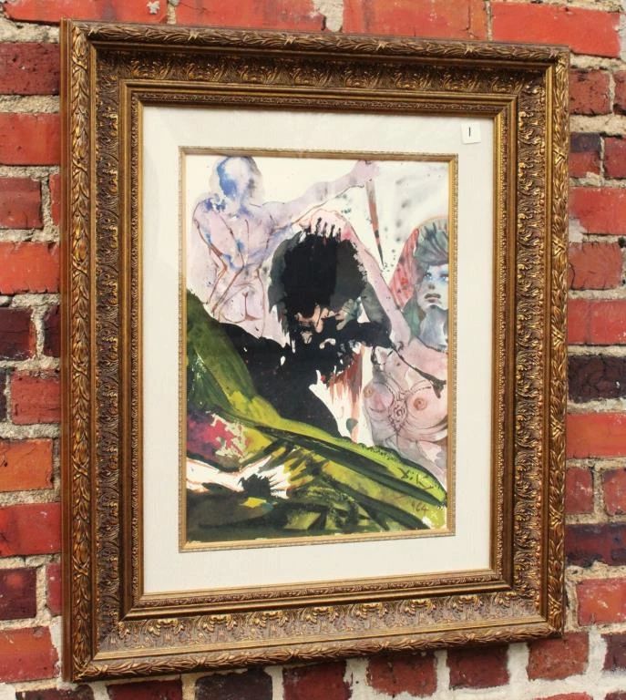 Salvador Dali (1904 - 1989) "Iudith Abscidit Caput Holoferni"  First State First Printing, 1964, Published by Rizzoli Editions in Milan Italy. Scarce, Original mixed media color lithograph printed on heavy rag paper, size 349mm x 482mm w/ COA