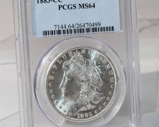 1883 CC Morgan Silver Dollar PCGS Graded MS64