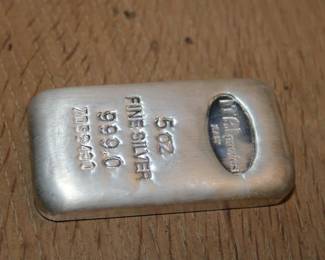5 Troy ounce Italpreziosi cast silver bar Fine silver .999