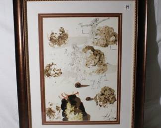 Salvador Dali " I will gather all nations, and will bring them down into the valley of Jehoshaphat" Lithograph in colors on handmade paper, 1967- 1969, signed and dated, sheet size: 13 1/4 x 19 inches with COA